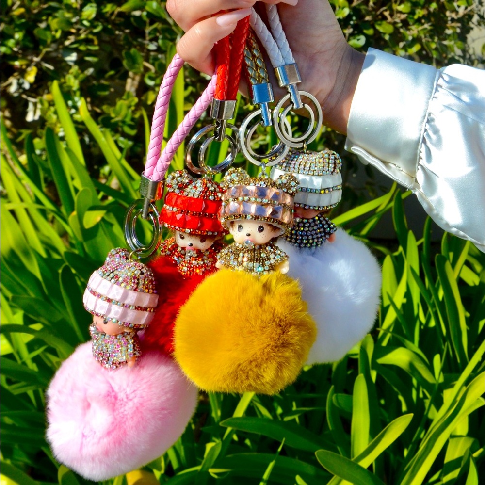 Rare Collectable "Monchichi" Crystal Keychain Ball